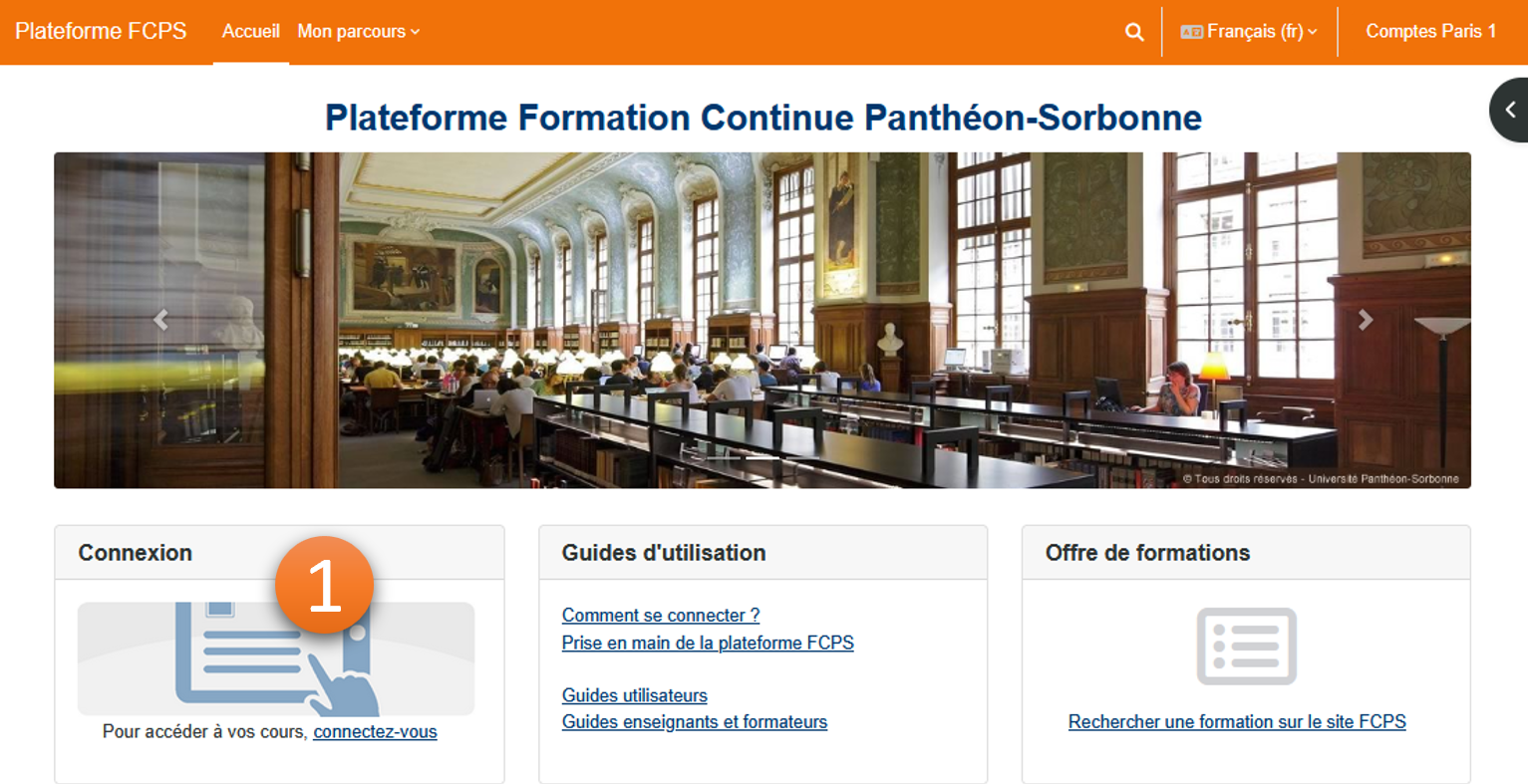 Première étape de la procédure de connexion, consistant à cliquer sur le bouton Connexion.
